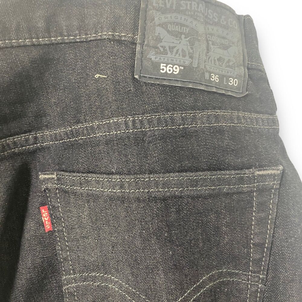 Levi's Men's 569 Loose Fit Black Jeans Size 36 - Picture 7 of 9